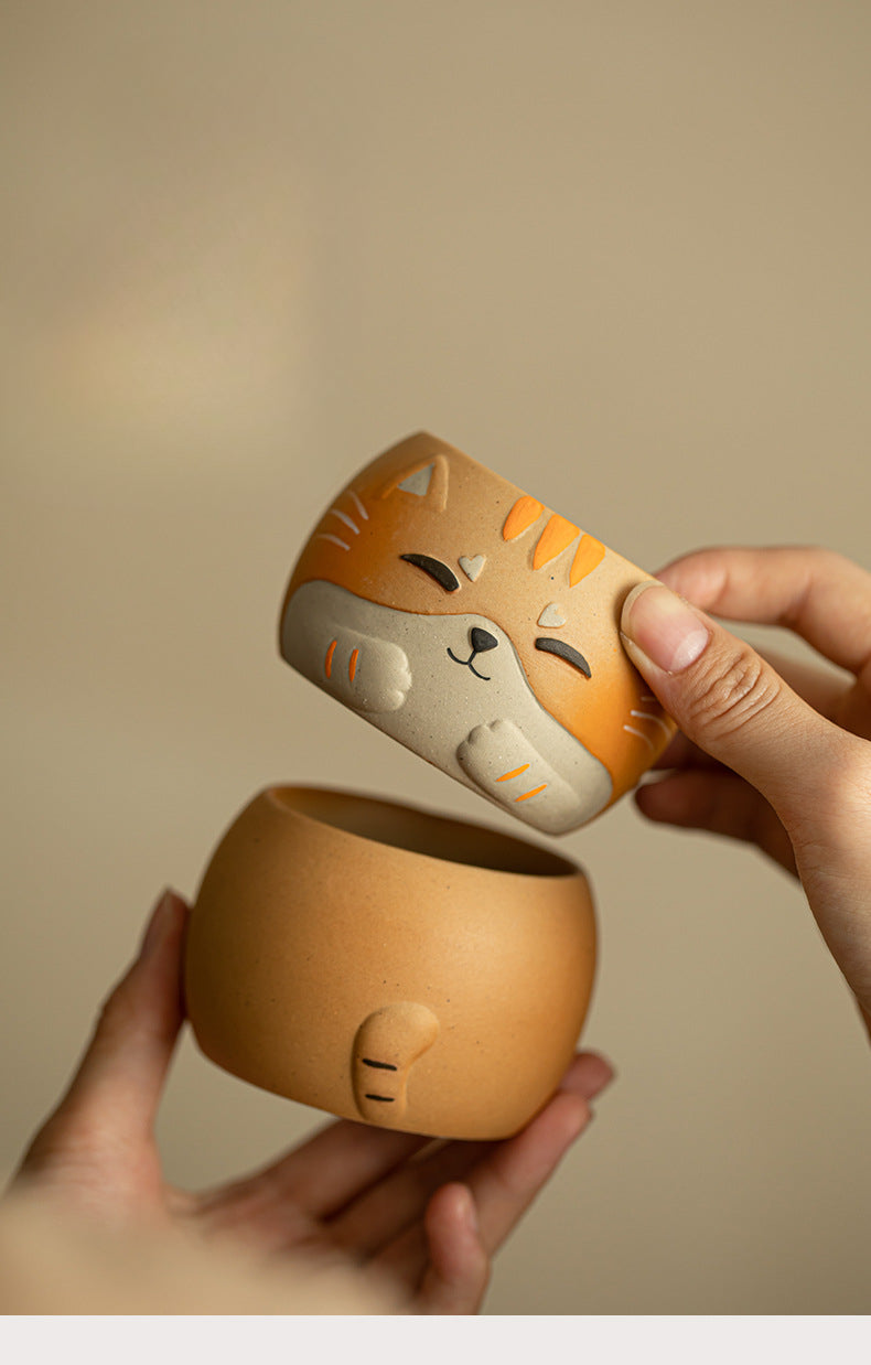 Gohobi Hand-painted Cat Master Tea Cup Coffee Mug