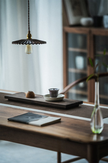 Plateau de service en bois de santal noir de style japonais Gohobi Wabi-Sabi 011