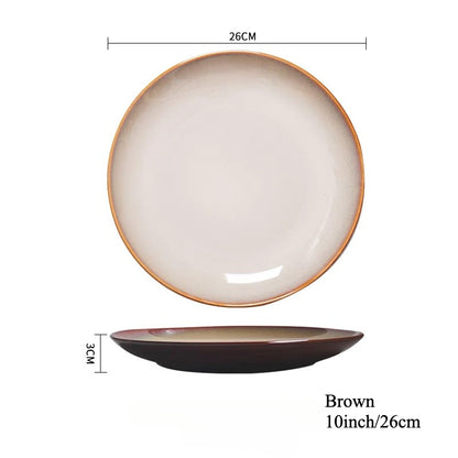 Gohobi Kiln-Change Ceramic Flat Dining Plate