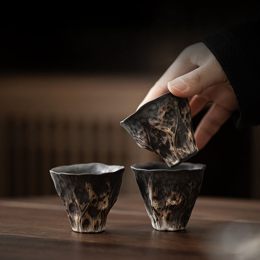 Gohobi Handmade Black Wabi-sabi Tea Cup
