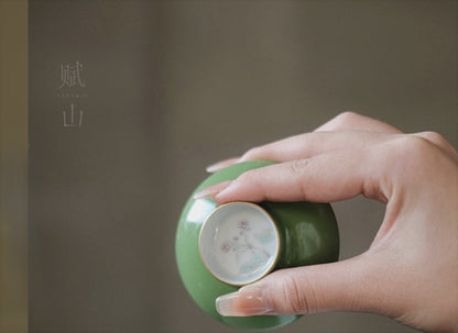 [賦山敘 x Gohobi] “Ink Bamboo & Crane” Kuikou Master Cup – Hand-Painted Jingdezhen Ceramic Tasting Cup