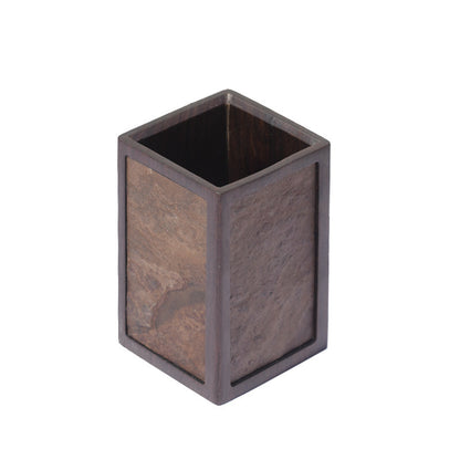 Gohobi Gohobi Ebony Rock Square Storage Tea Holder – Minimalist Tea Accessory & Calligraphy Desktop Ornament