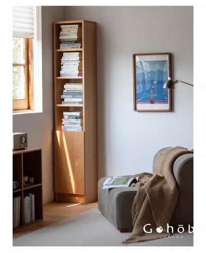 Gohobi Handmade Solid Wood Storage Cabinet – Multi-Layer Wooden Shelving Unit for Living Room or Study | FSC Certified Furniture