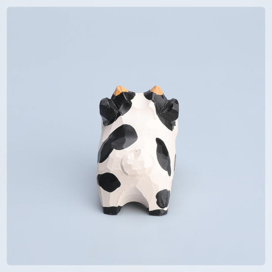 Gohobi Hand-Carved Wooden Cow Figurine