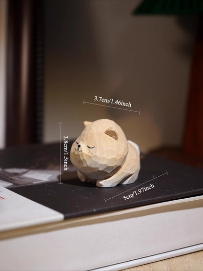 Gohobi Hand-Carved Meditating Shiba Inu Figurine