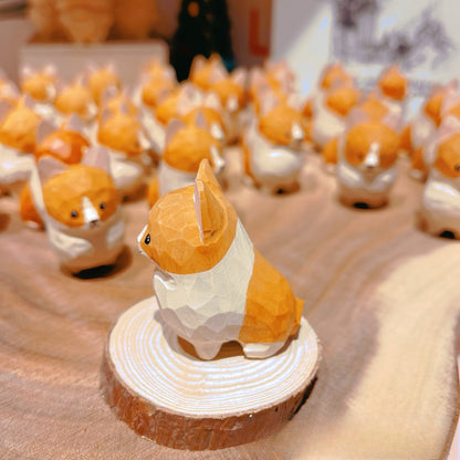 Gohobi Handcrafted Wooden Corgi Dog Ornament