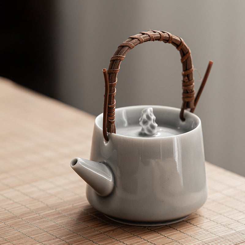 Gohobi Handmade Ice Grey and Green Teapots