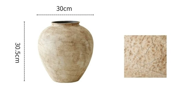 Gohobi Japanese Style Wabi-Sabi Stone Texture Large Ceramic Vase – Handmade Dried Flower Arrangement Vase