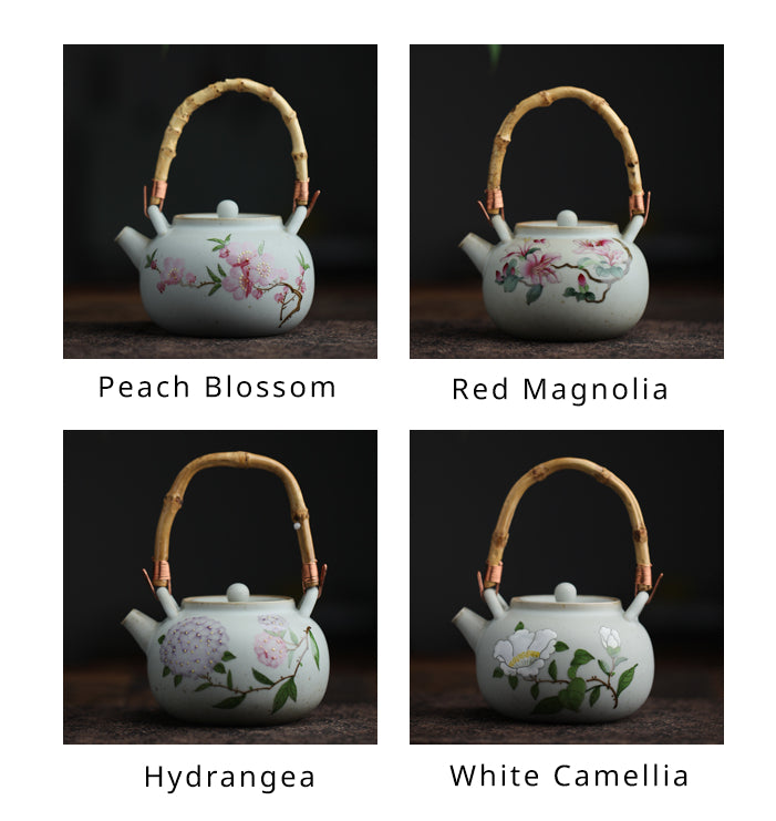 Gohobi Hand-painted Floral Tea Set Teapot Tea cup