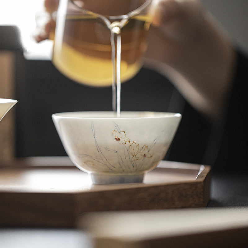 Gohobi Blue and White Hand-Painted Thin-Walled Master Cup
