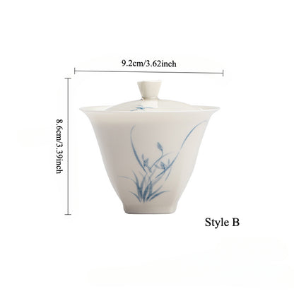 Gohobi Hand-Painted Bamboo Celadon Gaiwan