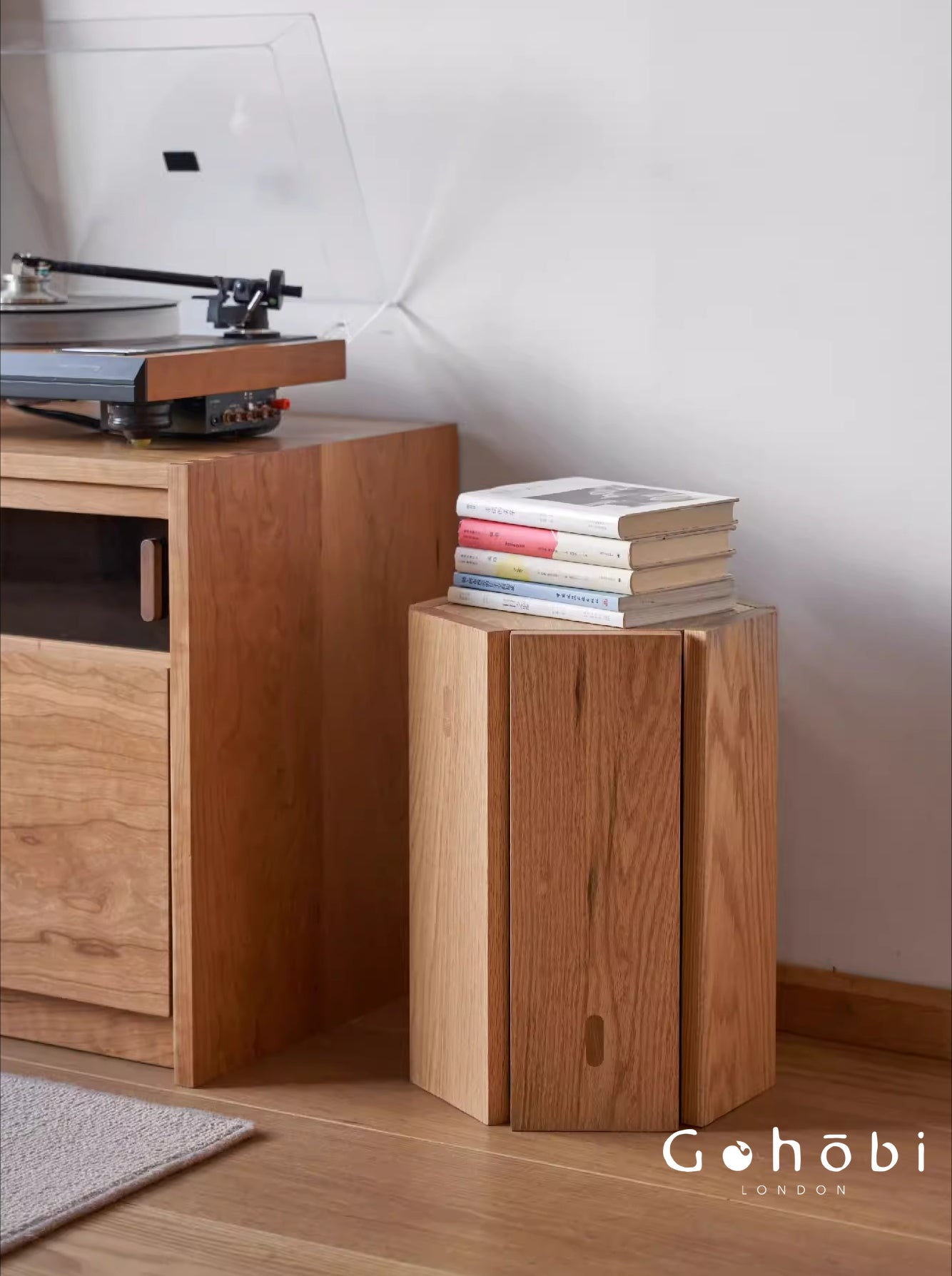 Gohobi Handmade Solid Wood Square Stool – Stackable Wooden Dining Stool Makeup Chair | FSC Certified Furniture, household makeup stool, Chinese square stool can be stacked dining table stool