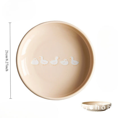 Gohobi White Duck Deep Plate – Cute Ceramic Curry and Dinner Plate [Made in Japan]