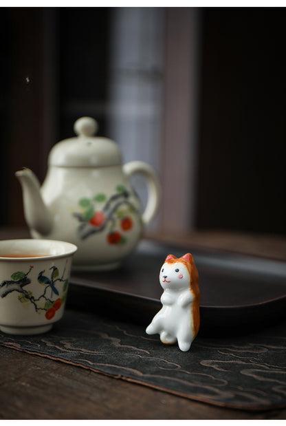 Gohobi Ceramic Lying Dog Chopstick Rest