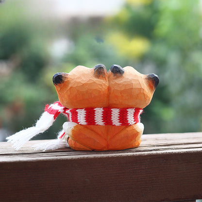 Gohobi Handcrafted Wooden Foxes Ornament