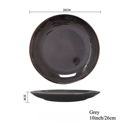 Gohobi Kiln-Change Ceramic Flat Dining Plate