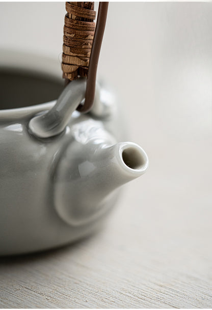Gohobi Japanese Style Ice Grey and Green Teapot 006