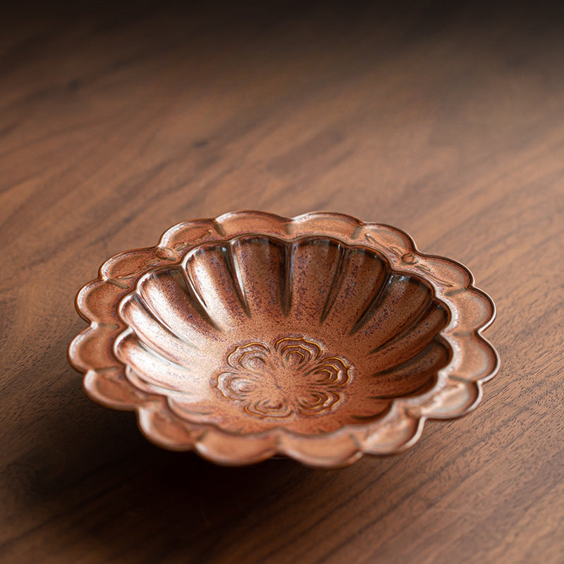 Gohobi, petite assiette de fruits glacés japonais traditionnels - Chrysanthème 001