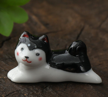 Gohobi Ceramic Lying Dog Chopstick Rest