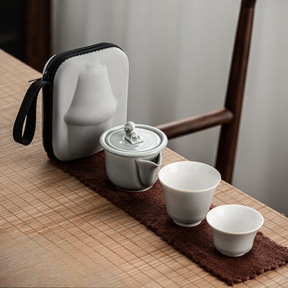 Gohobi Japanese Style Ice Grey Gaiwan Tea Set 003
