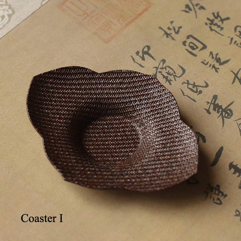 Gohobi Handmade Bamboo Cup Coasters Placemats – Rattan Tea Coaster Heat Insulation Pad