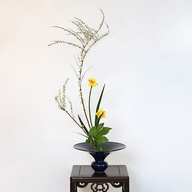 Gohobi Japanese Ikebana Flower Stand – Zen Ceramic Flower Arrangement Vessel