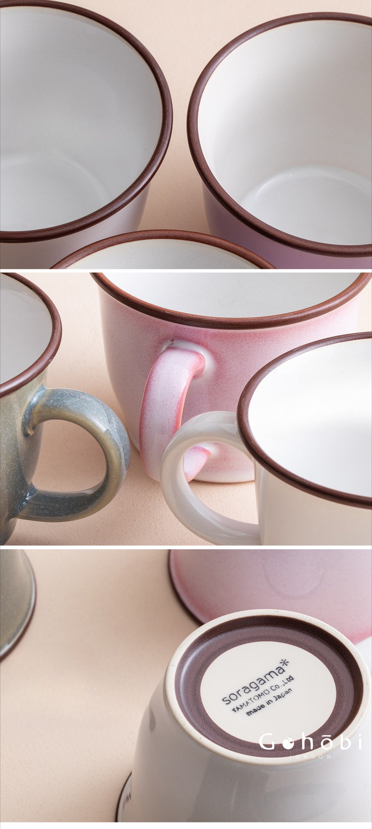 Gohobi Japanese Minoya Retro Ceramic Mug Coffee Cup [Made in Japan]