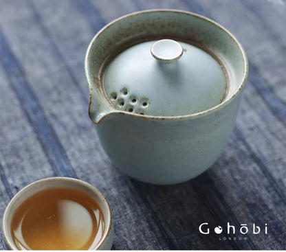 Gohobi Jingdezhen Ceramic Travel Gongfu Tea Set – One Pot Two Cups Portable Teapot Teacup Set