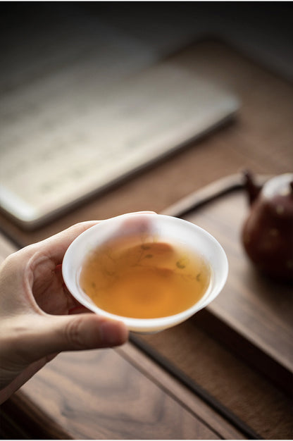 Gohobi Hand-painted Jade White Floral Porcelain Tea Cup