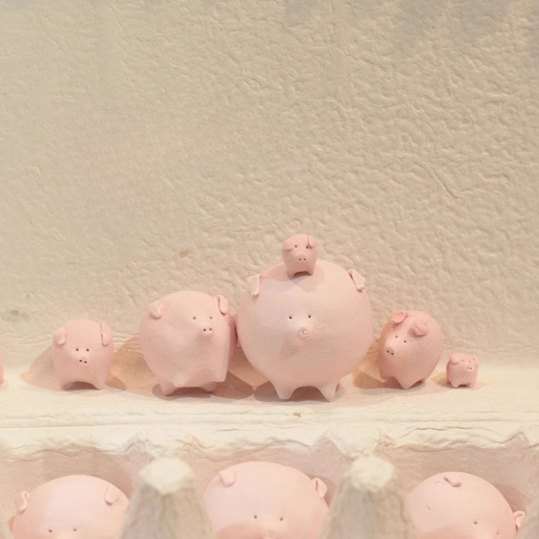 Gohobi x Little Diary Handmade Ceramic Pink Pig
