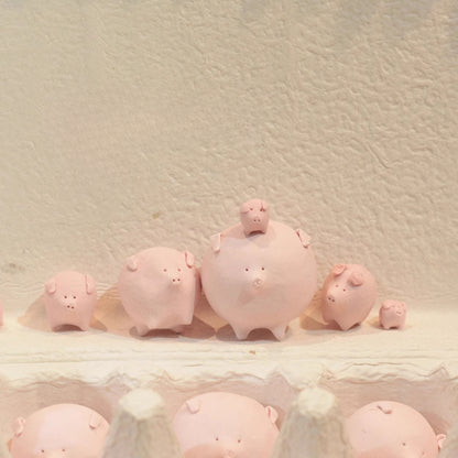 Gohobi x Little Diary Handmade Ceramic Pink Pig