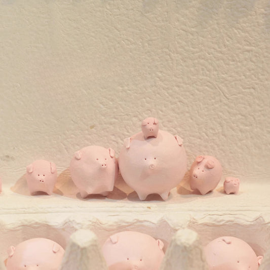 Gohobi x Little Diary Handmade Ceramic Pink Pig