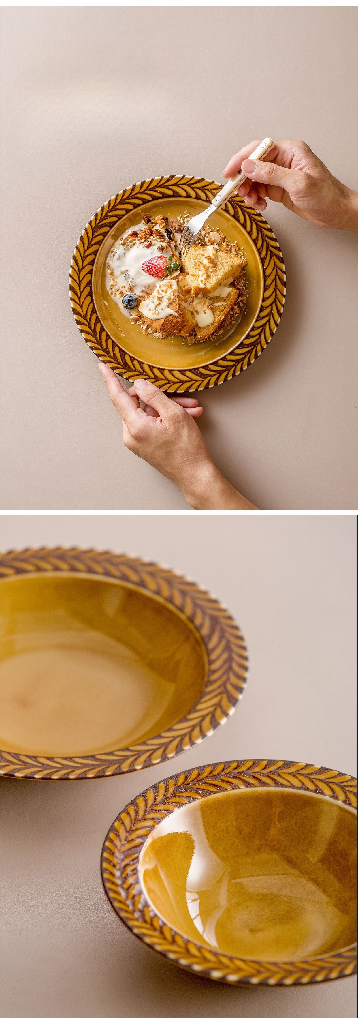 [Made in Japan] Gohobi Ceramic Rosemary Plate