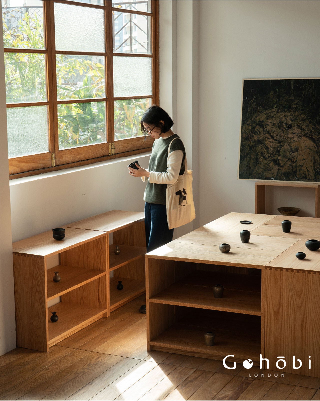 Gohobi Handmade Solid Wood Display Cabinet – Studio Storage Display Collection Cabinet | FSC Certified Furniture