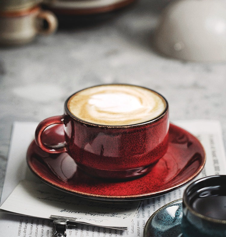 Gohobi Ceramic Coffee Cup and Saucer Set