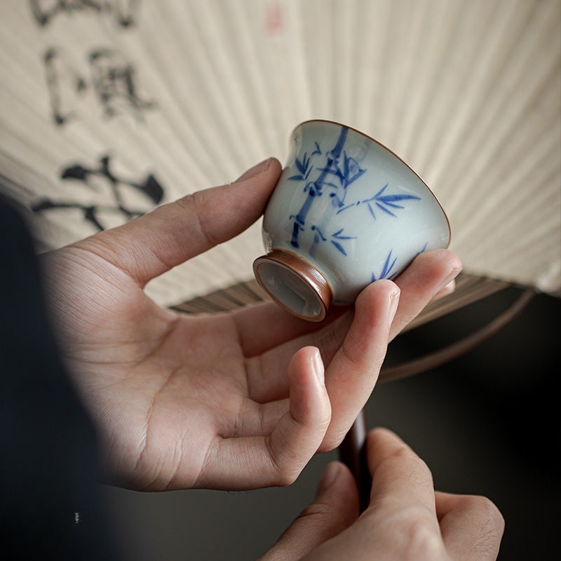 Gohobi Hand-Painted Bamboo Vintage-Style Tea cup