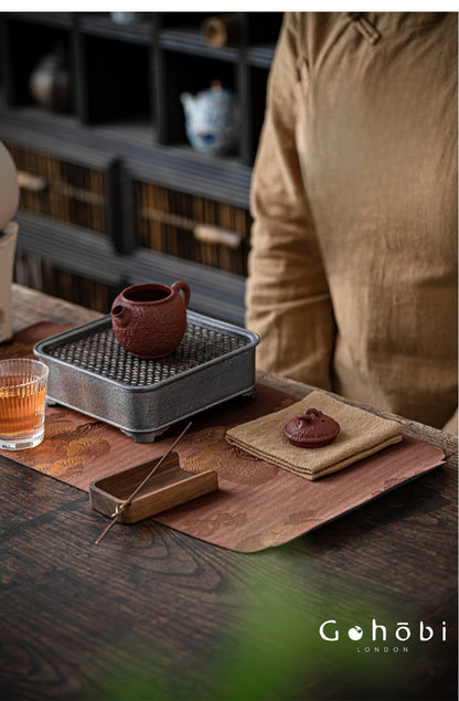 Gohobi Zen Ramie Tea Towel – Absorbent Tea Cloth for Gongfu Tea Table and Teapot