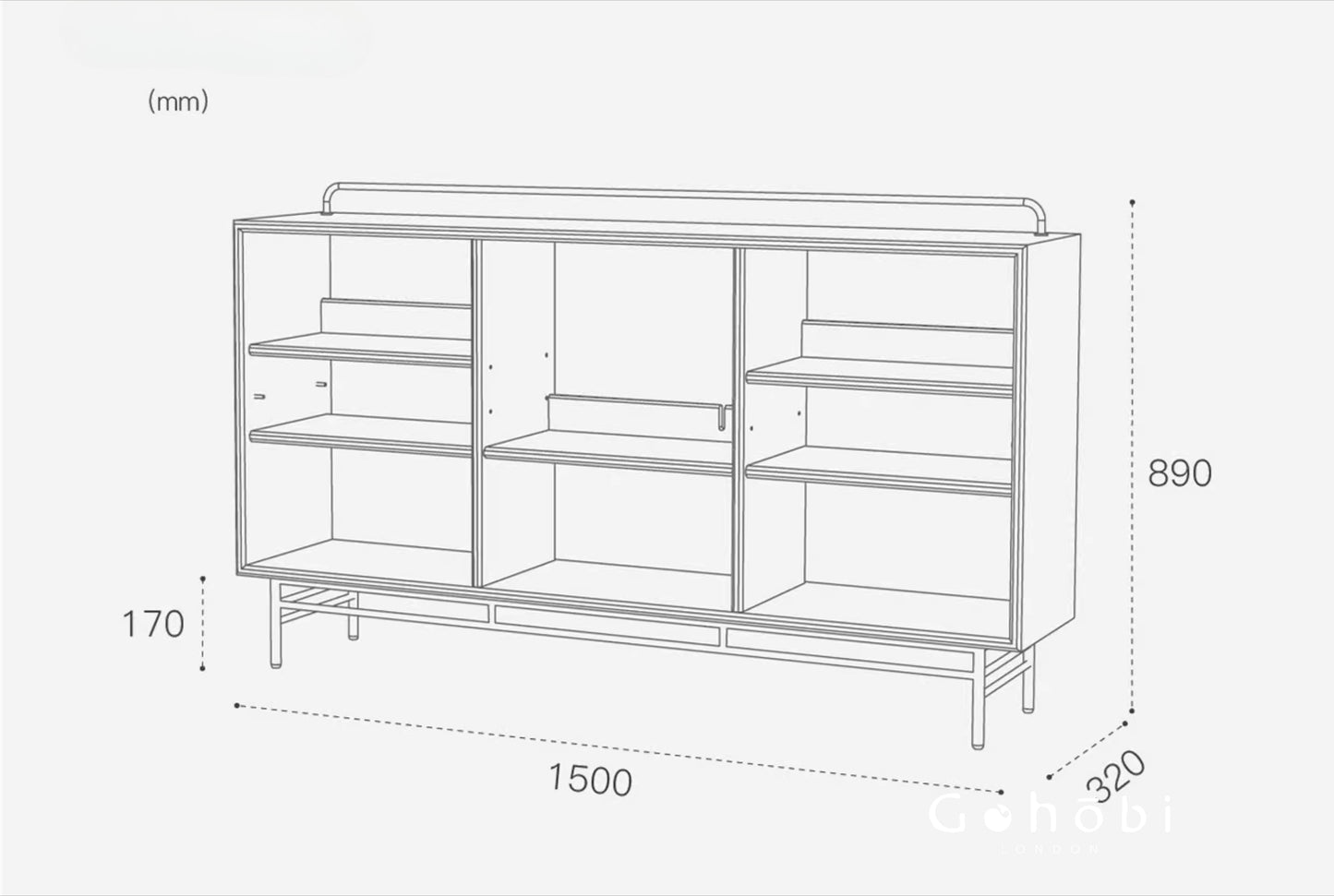 Gohobi Nordic Cherry Wood Solid Wood Bookcase – Handmade Storage Cabinet for Living Room or Study | FSC Certified Furniture