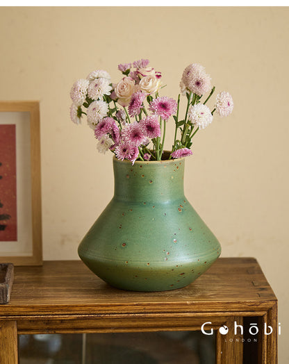Gohobi Jingdezhen Retro Ceramic Hydroponic Vase – Antique Style Decorative Flower Vase for Home