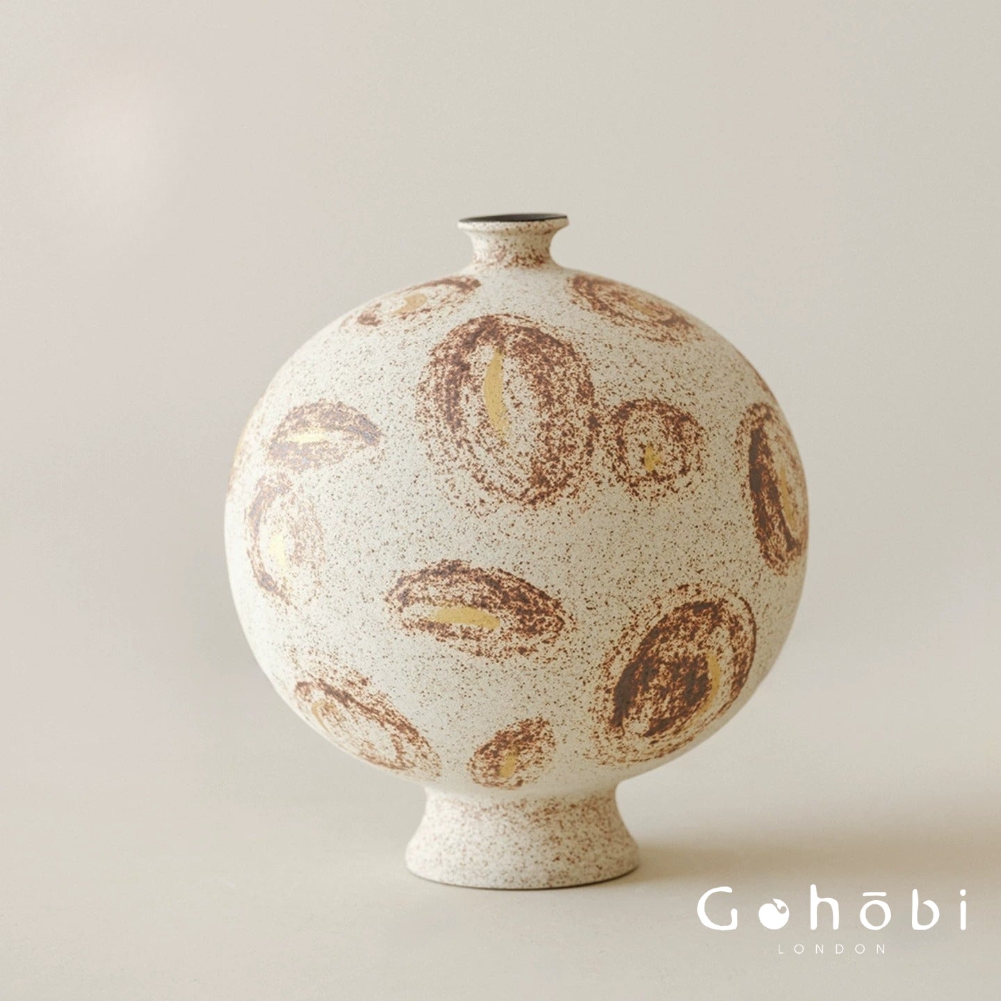 Gohobi Wabi-Sabi Sand Texture Large Vase – Handmade Jingdezhen Ceramic Flower Vessel