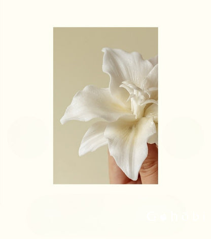 Gohobi Handmade Floral Incense Holder 003 - Blue and White Lilly