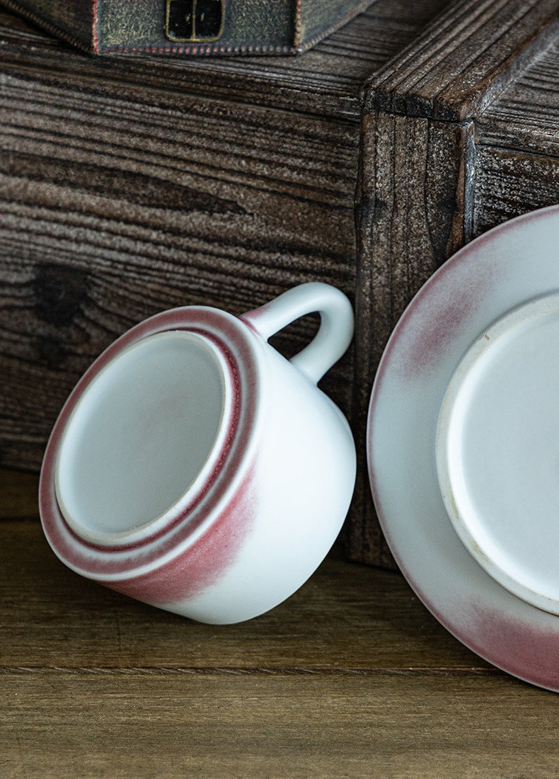 Gohobi Handmade Gradual Colourful Japanese Stoneware Coffee Mug and Saucer Set