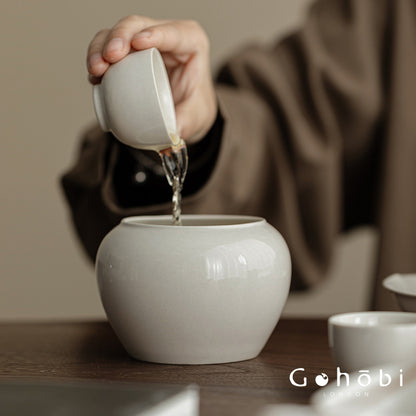 Gohobi Plant Ash Ceramic Wastewater Bowl – Dry Brew Tea Water Storage Tank