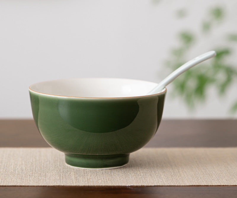 Gohobi Japanese Style Ice Grey and Green Bowl