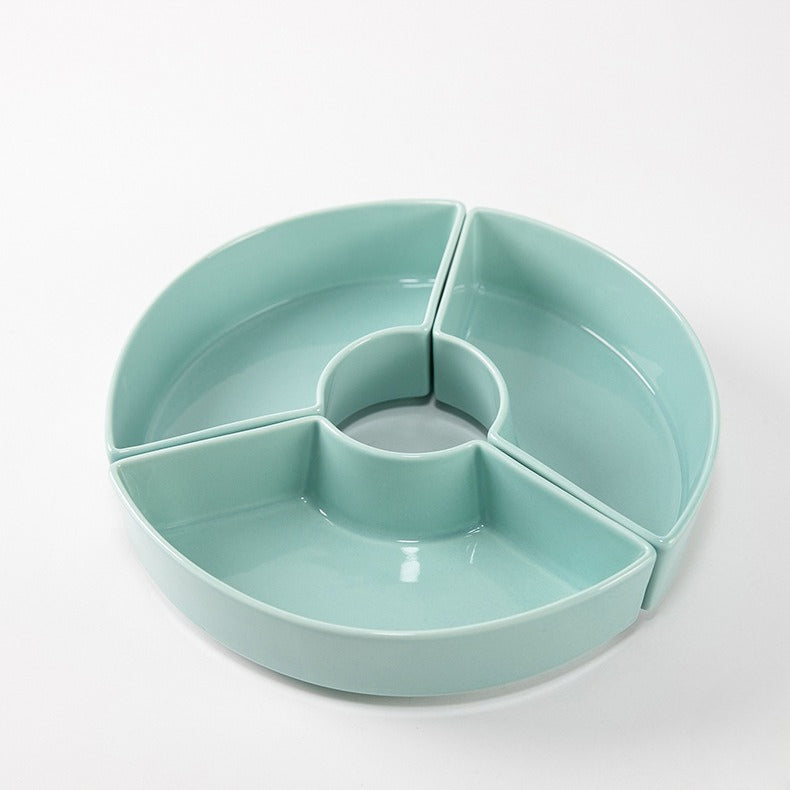 Gohobi Ink Blue Ikebana Ceramic Vase – Fan-Shaped Flower Arrangement Vessel