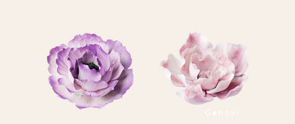 Gohobi Handmade Floral Incense Holder 010 - Purple and Pink Peony
