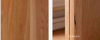 Gohobi Handmade Solid Wood Storage Cabinet – Multi-Layer Wooden Shelving Unit for Living Room or Study | FSC Certified Furniture