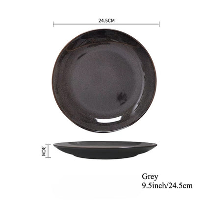 Gohobi Kiln-Change Ceramic Flat Dining Plate