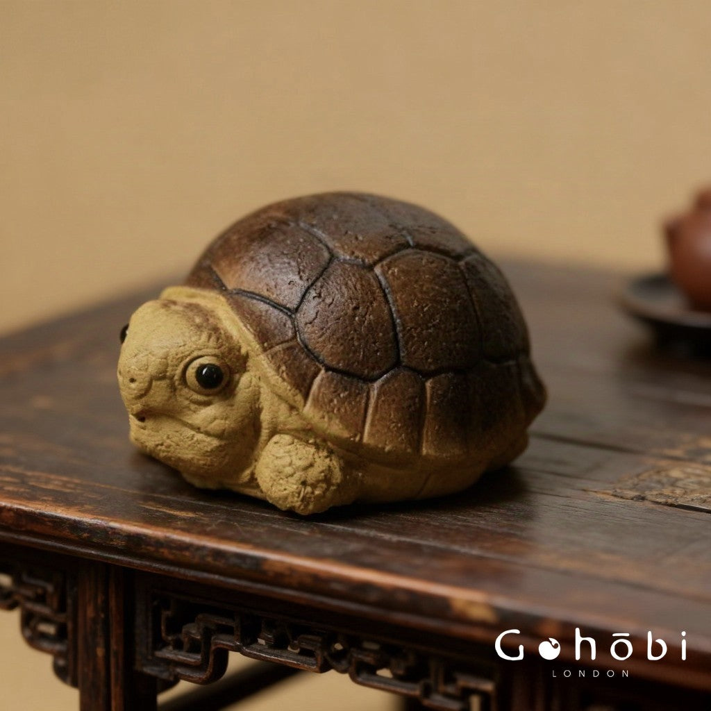 Gohobi Handmade Yixing Purple Clay Turtle Tea Pet – Mini Tea Ceremony Ornament