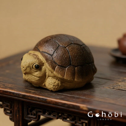 Gohobi Handmade Yixing Purple Clay Turtle Tea Pet – Mini Tea Ceremony Ornament